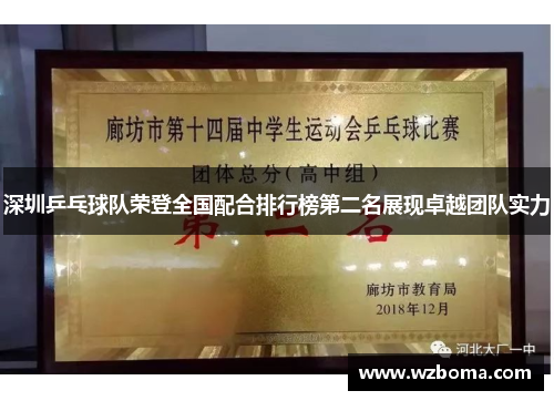 深圳乒乓球队荣登全国配合排行榜第二名展现卓越团队实力